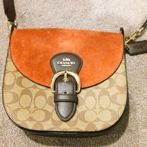 Coach Sig Suede MX Kleo 23 IM/Khaki Multi Purse- NWT